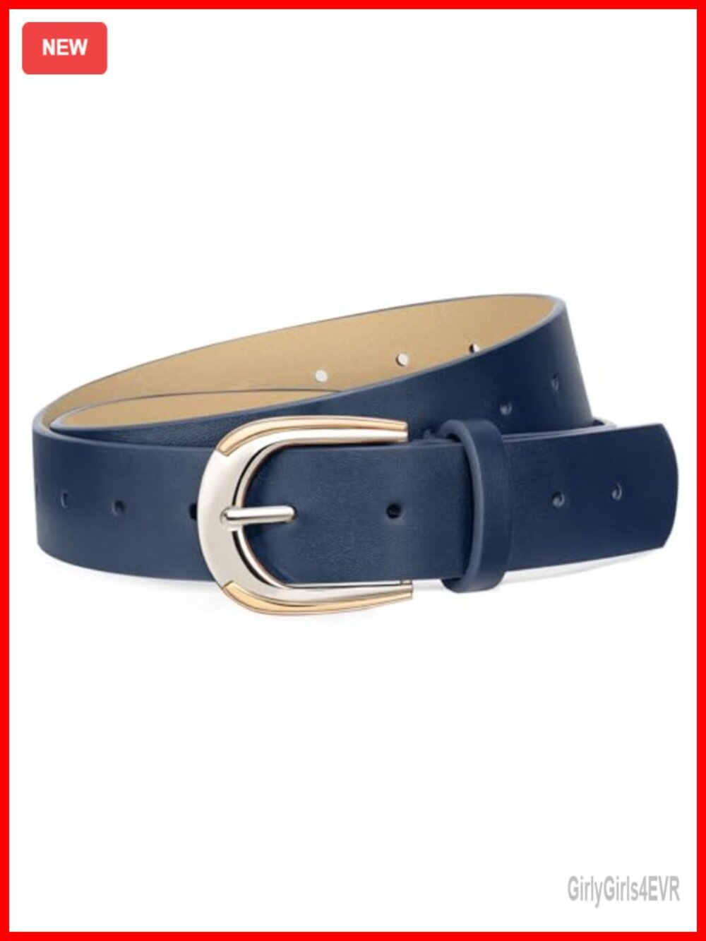 Faux Leather Buckle Belt Adjustable Fit for Pants Jeans Dresses